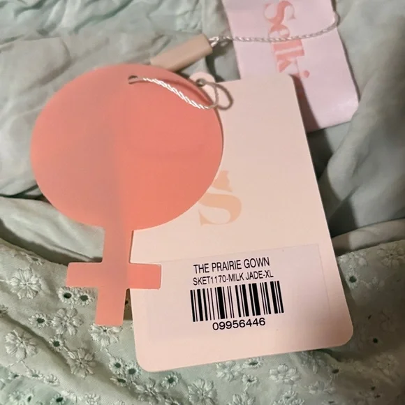 Selkie Mint Green Lace Prairie Dress in Milk Jade size XL - Picture 9 of 9